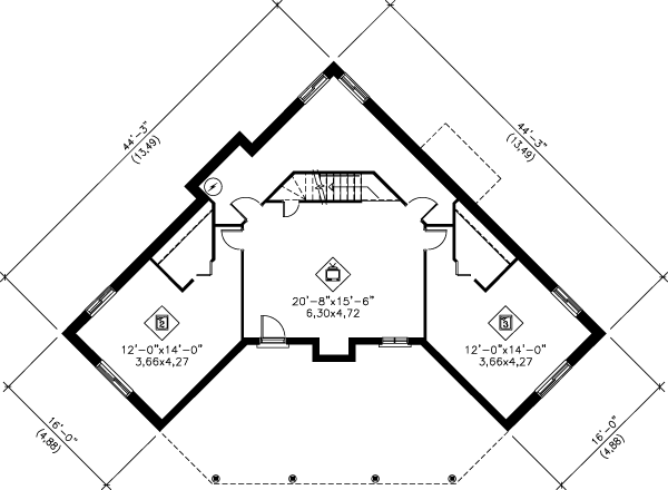 European Floor Plan - Lower Floor Plan #25-1114