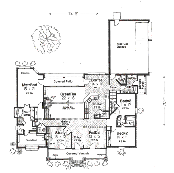 Home Plan - Country Floor Plan - Main Floor Plan #310-663