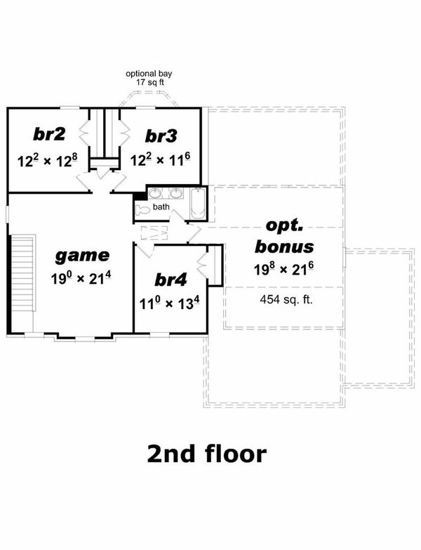 Traditional Floor Plan - Upper Floor Plan #329-355