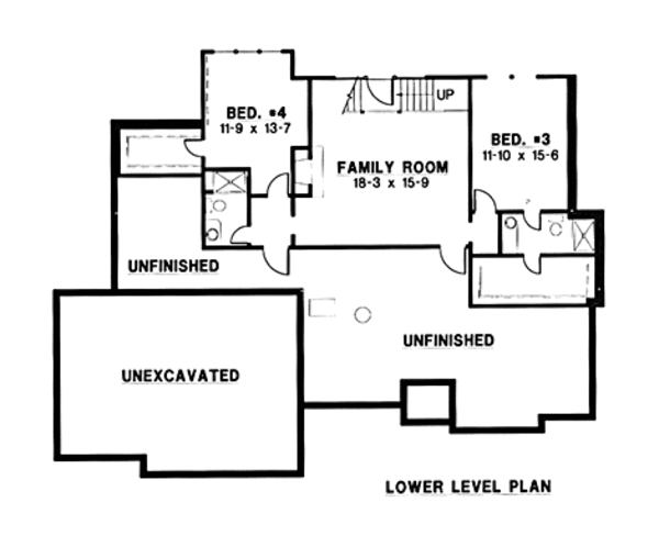 Traditional Floor Plan - Lower Floor Plan #67-139