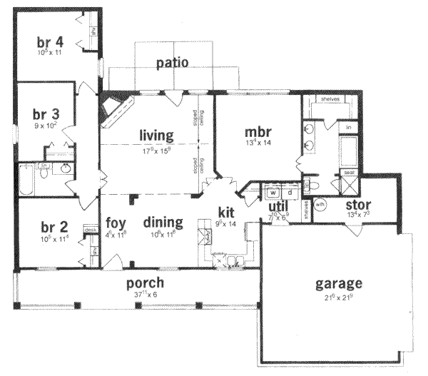 Southern Floor Plan - Main Floor Plan #36-315