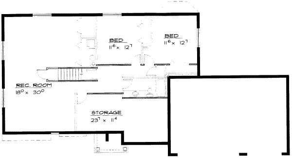 Floor Plan - Lower Floor for Traditional House Plan #308-146 - 5 bed, 3.5 bath