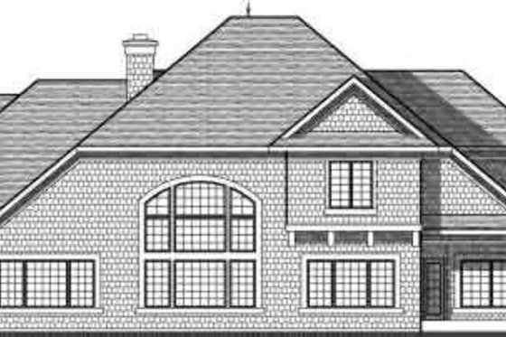 Exterior - Rear Elevation for European House Plan #70-736 - 4 bed, 3.5 bath