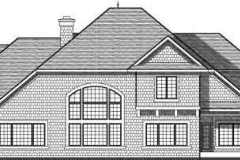 Home Plan - Exterior - Rear Elevation for European House Plan #70-736 - 4 bed, 3.5 bath