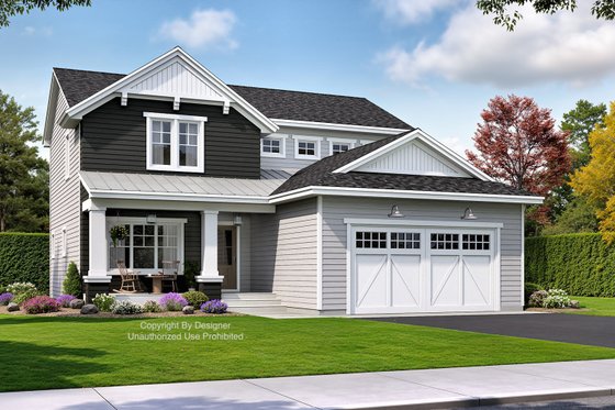 Exterior - Front Elevation 4 for Craftsman House Plan #51-1376 - 4 bed, 3.5 bath