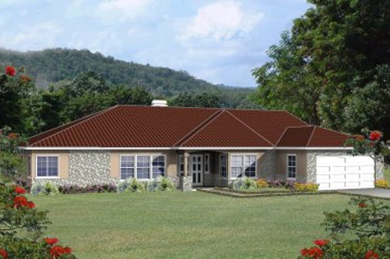 Dream House Plan - Adobe / Southwestern Exterior - Front Elevation Plan #1-548