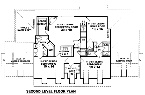 Colonial Floor Plan - Upper Floor Plan #81-1359