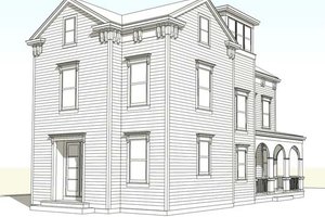 Exterior - Rear Elevation for Colonial House Plan #477-4 - 3 bed, 2.5 bath