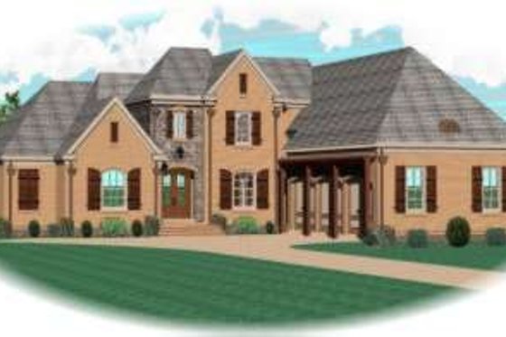 Exterior - Front Elevation for European House Plan #81-1293 - 4 bed, 3 bath