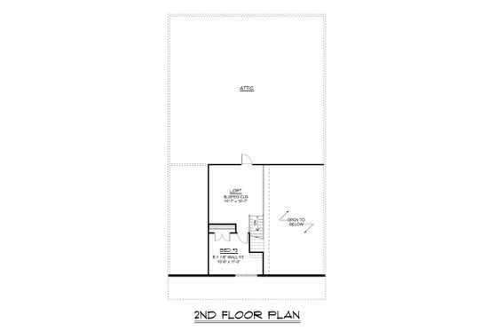 Floor Plan - Upper Floor for Barndominium House Plan #1064-429 - 3 bed, 2 bath