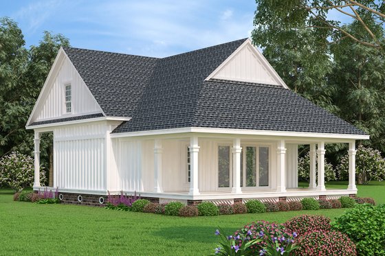 Exterior - Rear Elevation for Cottage House Plan #45-595 - 3 bed, 3 bath