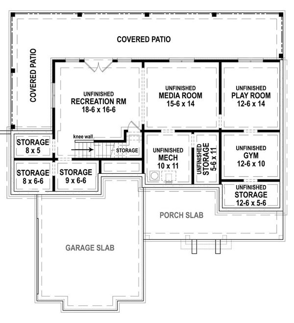 House Blueprint - Farmhouse Floor Plan - Lower Floor Plan #119-433