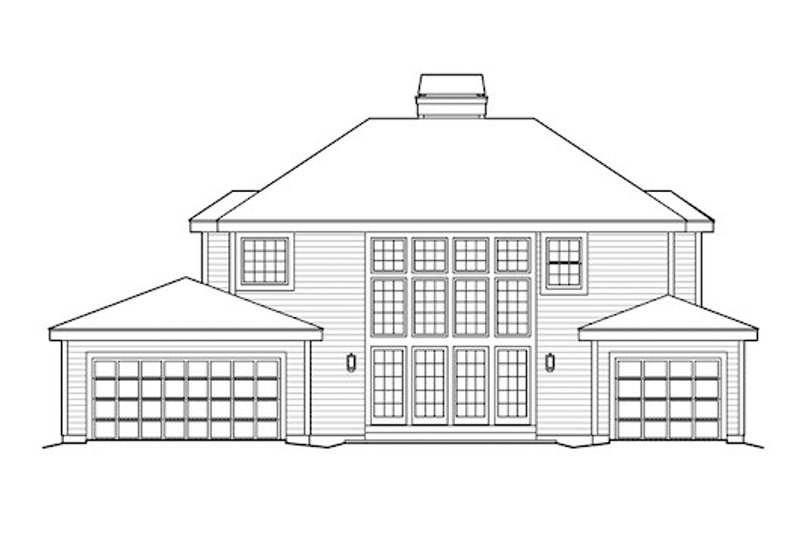Architectural House Design - Exterior - Rear Elevation for Farmhouse House Plan #57-346 - 4 bed, 2.5 bath