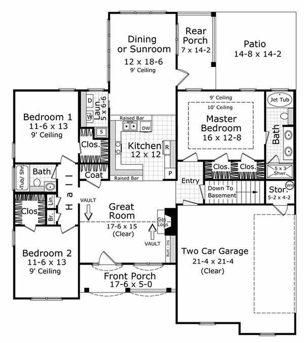 House Plan Design - European Floor Plan - Main Floor Plan #21-185