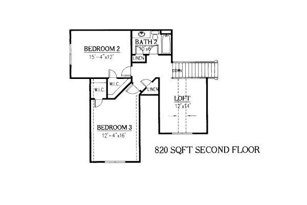 Architectural House Design - European Floor Plan - Upper Floor Plan #437-36