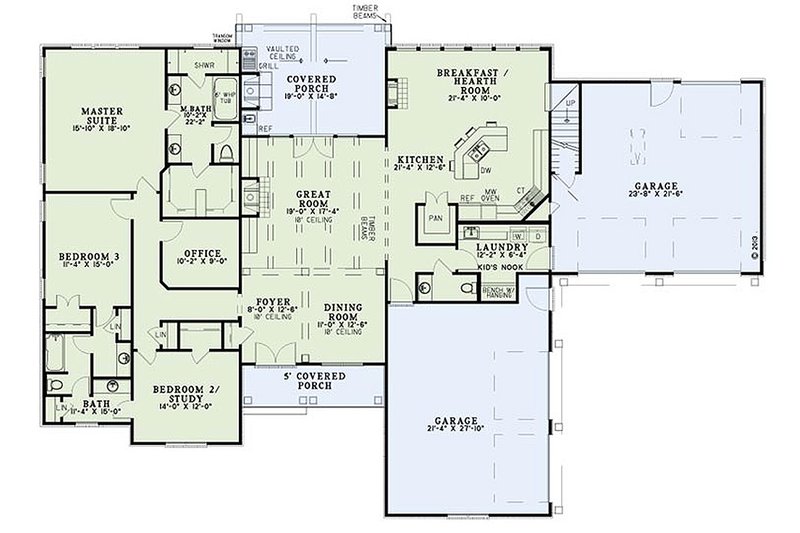 Architectural House Design - Floor Plan - Main Floor for European House Plan #17-2539 - 3 bed, 3.5 bath