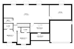Floor Plan - Lower Floor for Traditional House Plan #1060-191 - 3 bed, 2 bath