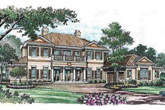 Exterior - Front Elevation for Mediterranean House Plan #135-138 - 6 bed, 4.5 bath