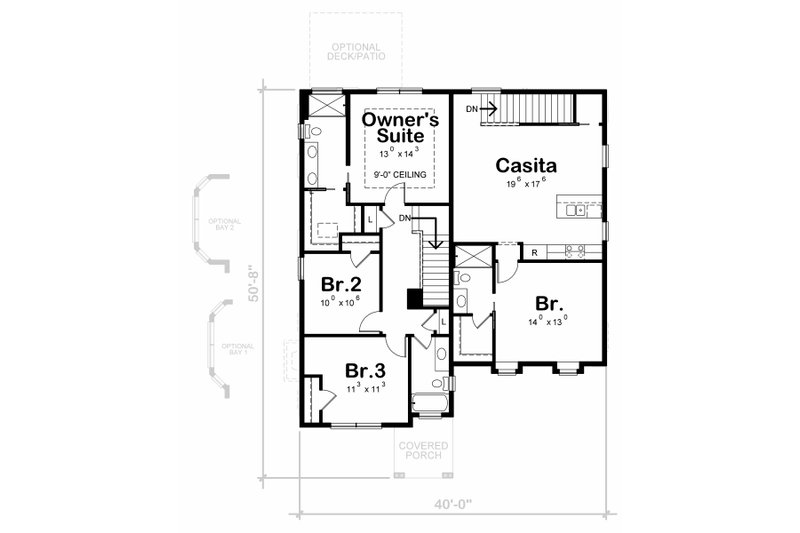 Dream House Plan - Floor Plan - Upper Floor for Traditional House Plan #20-2529 - 4 bed, 3.5 bath