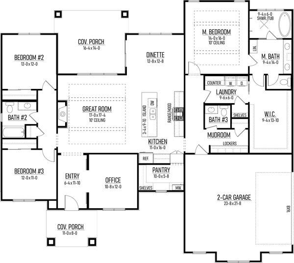 Craftsman Floor Plan - Main Floor Plan #1093-6