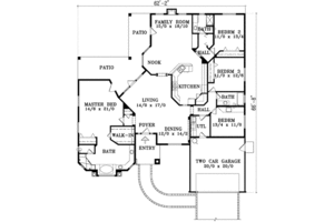 Floor Plan - Main Floor for European House Plan #1-1473 - 4 bed, 3 bath