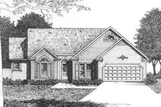 Exterior - Front Elevation for Traditional House Plan #129-152 - 3 bed, 2 bath