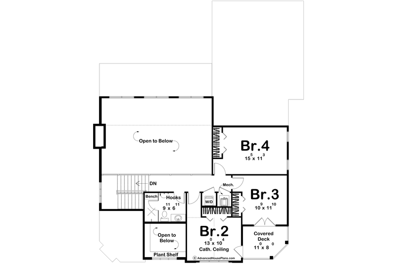 Architectural House Design - Floor Plan - Upper Floor for Victorian House Plan #455-497 - 4 bed, 2.5 bath
