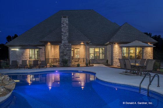 Exterior - Rear Elevation 1 for Country House Plan #929-556 - 4 bed, 3 bath