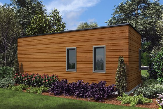 Exterior - Rear Elevation for Contemporary House Plan #48-953 - 1 bed, 1 bath