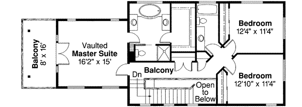 Tudor Floor Plan - Upper Floor Plan #124-341