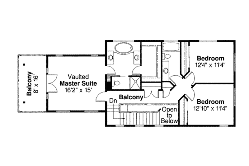Home Plan - Floor Plan - Upper Floor for Tudor House Plan #124-341 - 3 bed, 2.5 bath