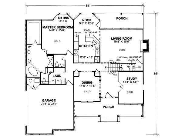 Home Plan - Traditional Floor Plan - Main Floor Plan #20-314