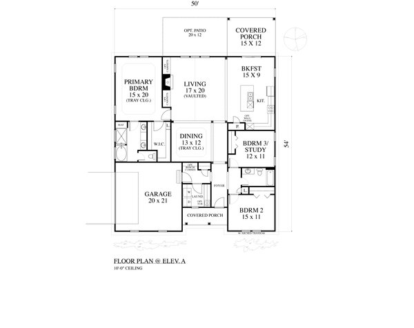 Bungalow Floor Plan - Main Floor Plan #1053-83