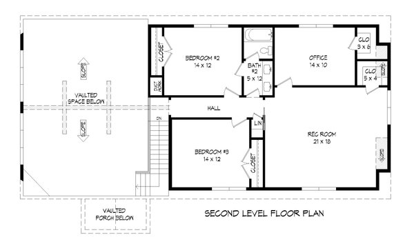 Traditional Floor Plan - Upper Floor Plan #932-534