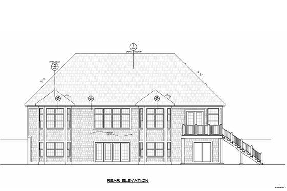 Exterior - Rear Elevation for Craftsman House Plan #20-2471 - 5 bed, 4.5 bath