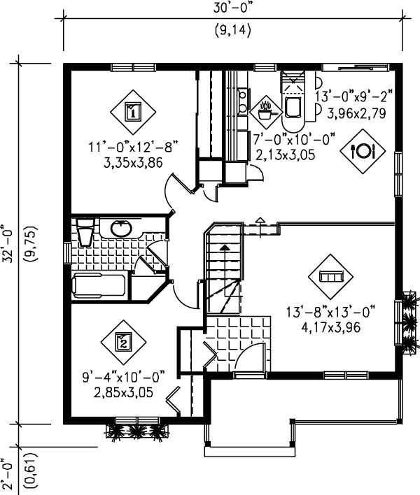 Dream House Plan - Cottage Floor Plan - Main Floor Plan #25-130