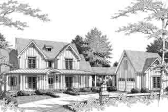 Exterior - Front Elevation for Southern House Plan #71-121 - 3 bed, 3.5 bath