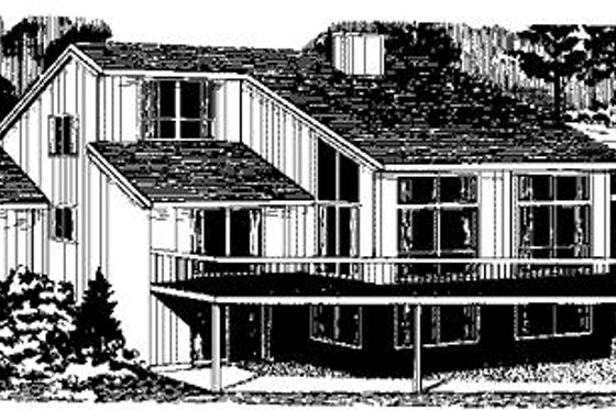 Exterior - Rear Elevation for Contemporary House Plan #320-395 - 3 bed, 3 bath