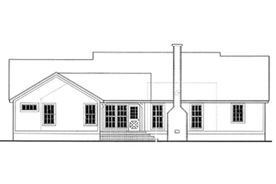 Exterior - Rear Elevation for Ranch House Plan #406-234 - 4 bed, 3 bath