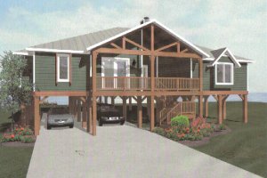 Home Plan - Beach Exterior - Front Elevation Plan #14-252