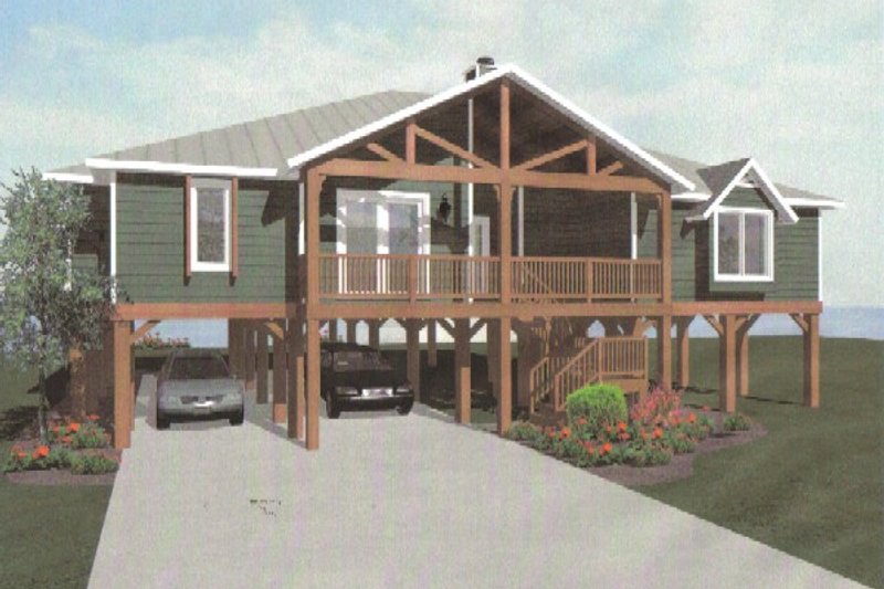 Architectural House Design - Beach Exterior - Front Elevation Plan #14-252