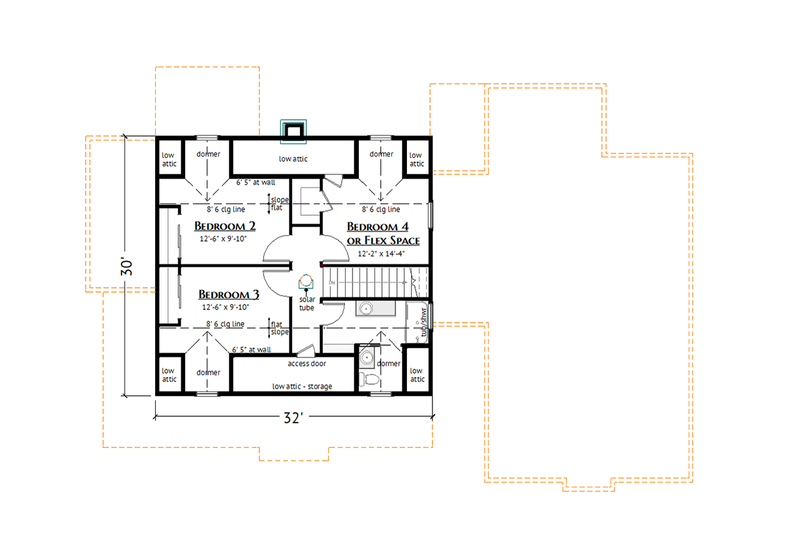 House Design - Floor Plan - Upper Floor for Farmhouse House Plan #1099-13 - 4 bed, 2.5 bath