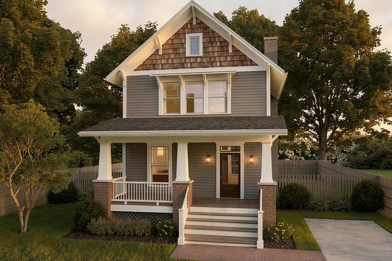 Architectural House Design - Craftsman Exterior - Front Elevation Plan #79-315