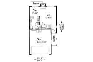 Floor Plan - Main Floor for Traditional House Plan #303-412 - 3 bed, 2.5 bath