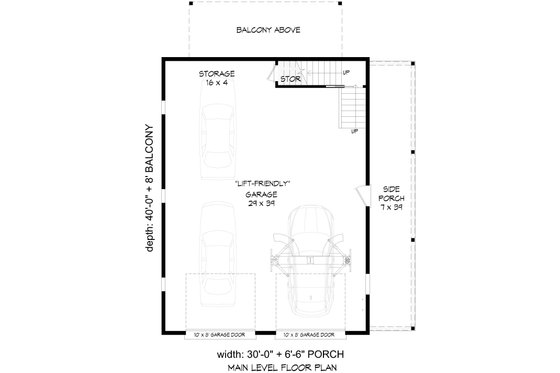 Floor Plan - Main Floor for Southern House Plan #932-1422, 0 bath