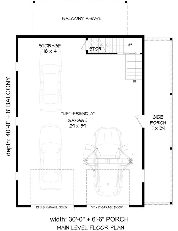 Floor Plan - Main Floor for Southern House Plan #932-1422, 0 bath