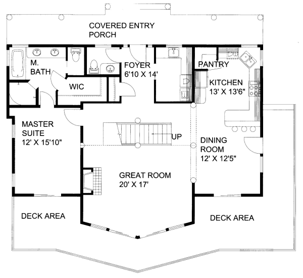 House Blueprint - Bungalow Floor Plan - Main Floor Plan #117-732
