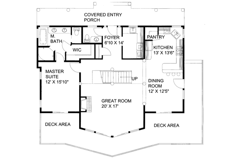 Dream House Plan - Floor Plan - Main Floor for Bungalow House Plan #117-732 - 3 bed, 2.5 bath