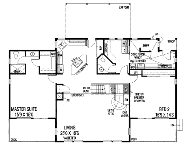 Home Plan - Cottage Floor Plan - Main Floor Plan #60-606