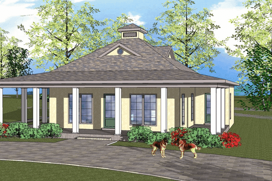 Exterior - Front Elevation for Country House Plan #8-232 - 2 bed, 1 bath